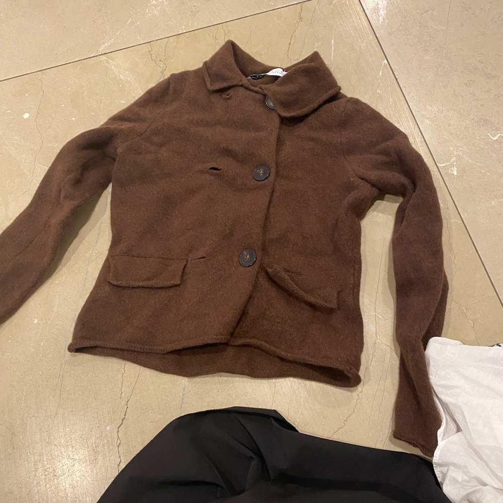 ZARA Elegant Brown Double-Breasted Women's Jacket - Picture 2 of 4